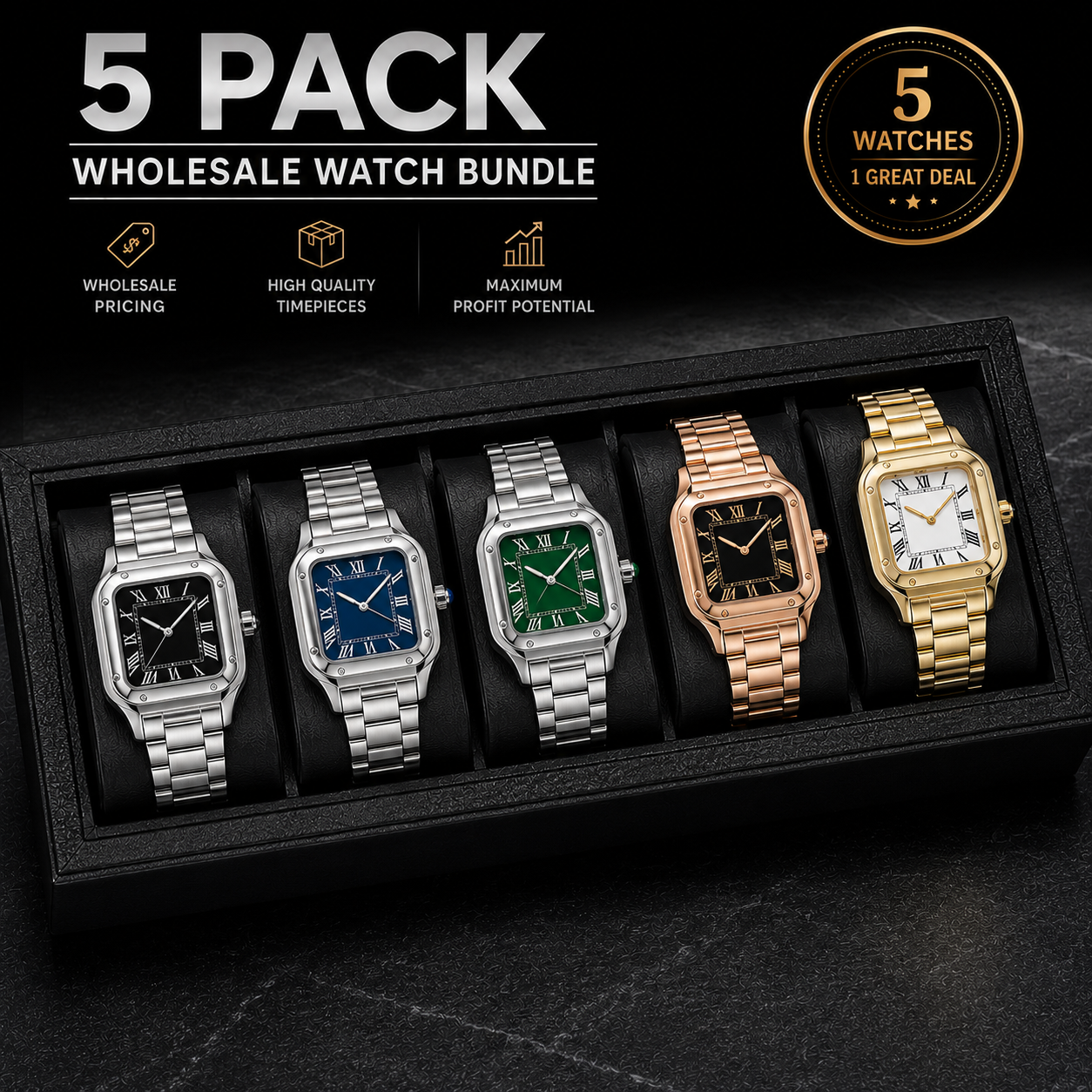 5 Pack Wholesale Watch Bundle