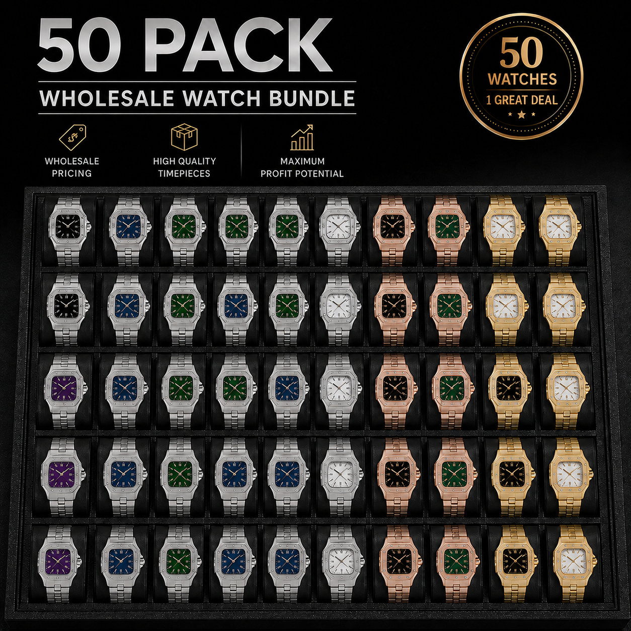 50 Pack Wholesale Watch Bundle