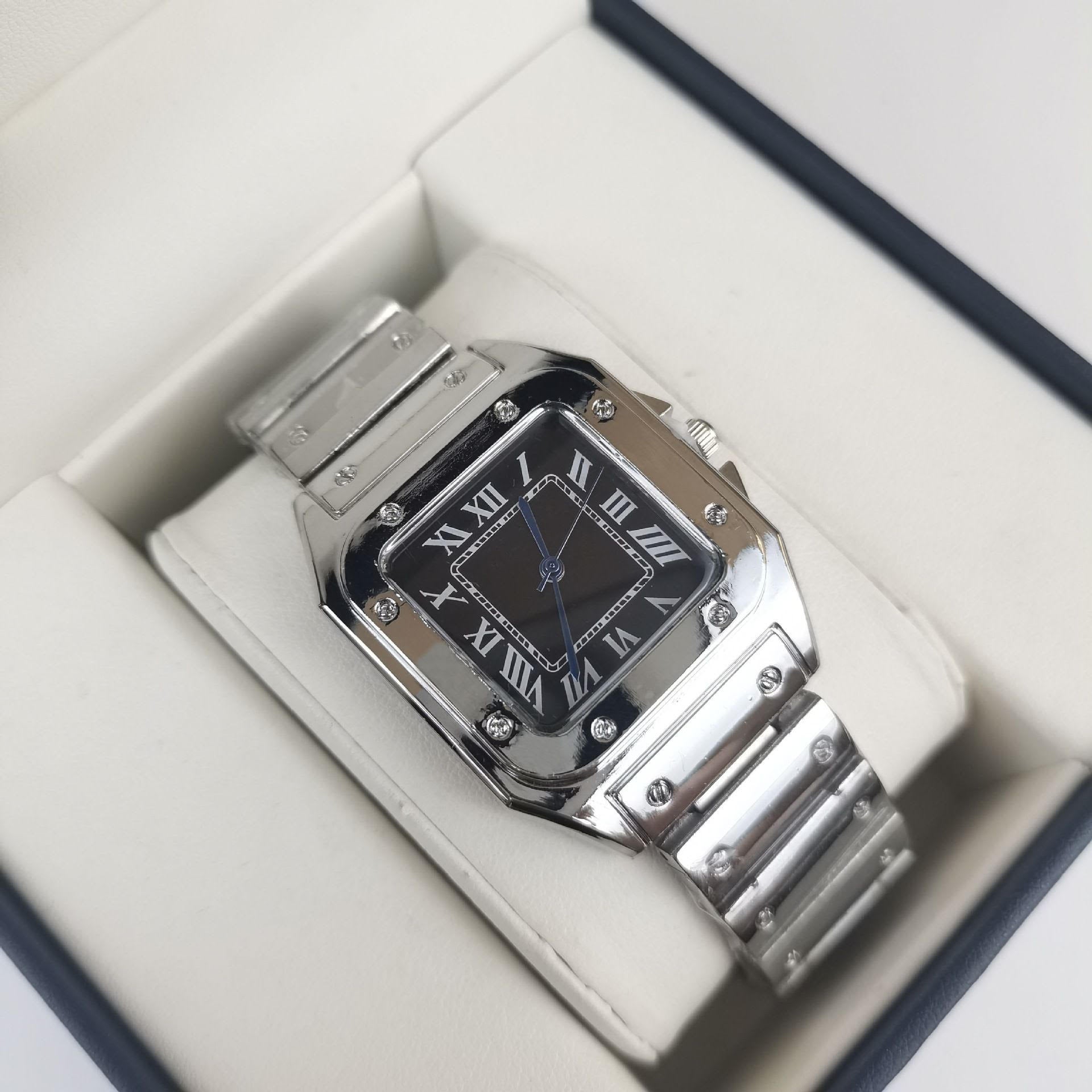 Timeless Silver Luxe Octane Watch Black Face – Casual Collection